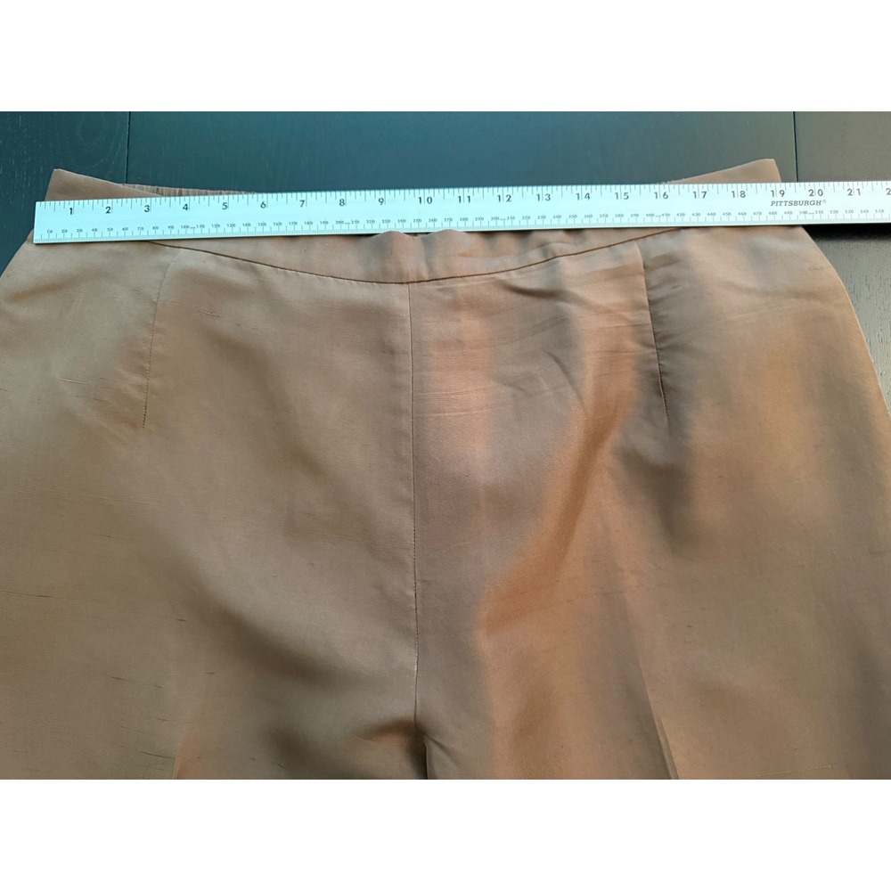 Adrianna Papell 2-PC 100% Silk Pant Set Womens Brown Size 20W Wedding Holiday - Picture 7 of 14